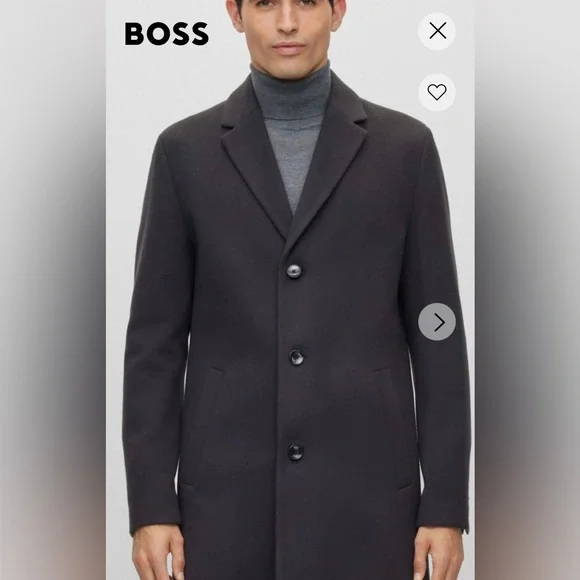 Hugo Boss "Wool-Bend Coat With Full Lining" for Men